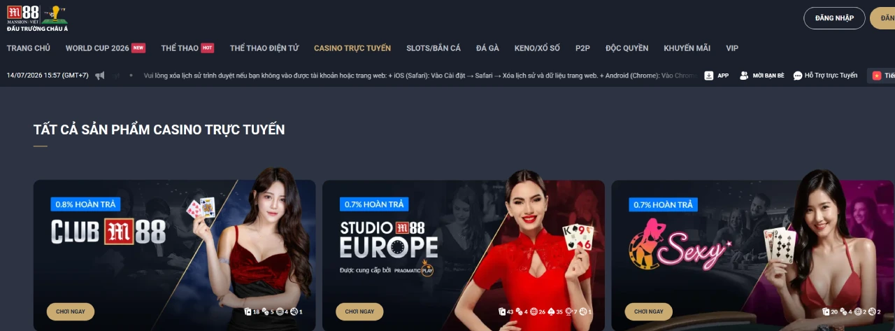Casino truc tuyen tai M88