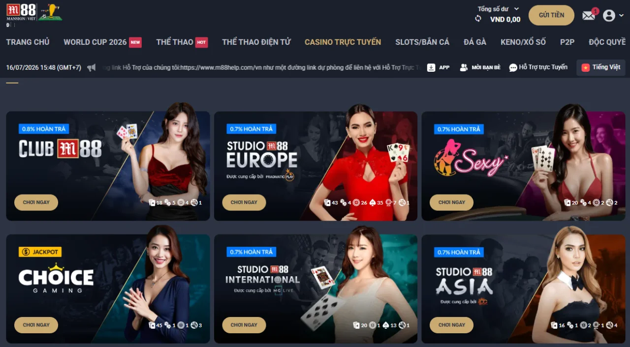 Sanh casino M88