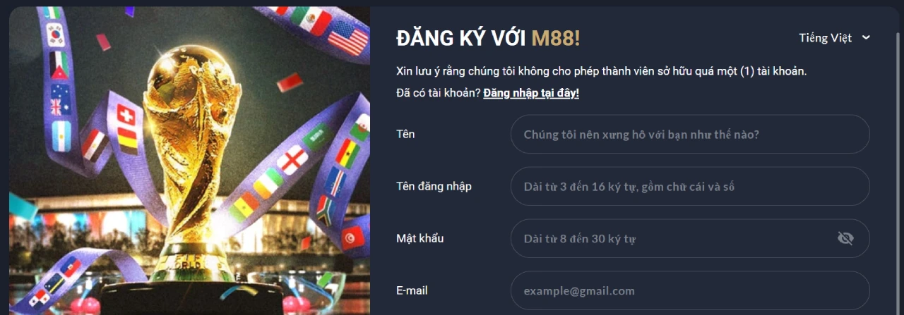 Dang ky tai khoan M88